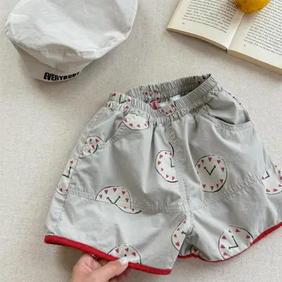 Kids Boys Girls Fashion Casual Summer Printed Cotton Loose Shorts High Waist