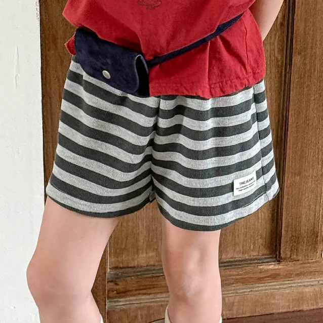 Kids Boys and Girls Fashion Casual Summer Loose Shorts High Waist Solid Color Cotton 50%
