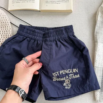 Kids Boys And Girls Fashion Casual Summer Quick-Drying Loose Cotton Harem Shorts
