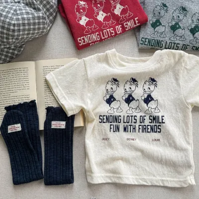 Kids Boys And Girls Fashion Casual Summer Printed Short-Sleeve T-Shirt