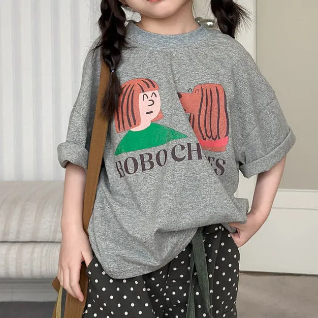 Kids Girls Fashion Casual Summer Printed Short Sleeve T-Shirt
