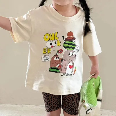 Kids Baby Girls Fashion Casual Summer Printed Short-Sleeve T-Shirt