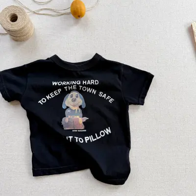 Kids Girls Fashion Casual Summer Printed Short Sleeve Cotton T-Shirt