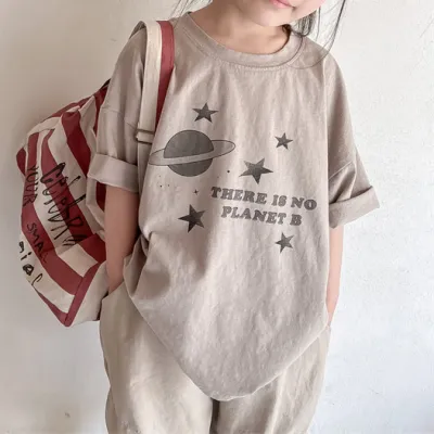 Kids Girls Fashion Casual Summer Ptinted Short Sleeve T-Shirt