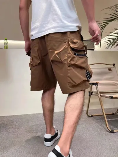 Men Fashion Casual Summer Solid Quick-Dry Pocket Loose Cargo Shorts