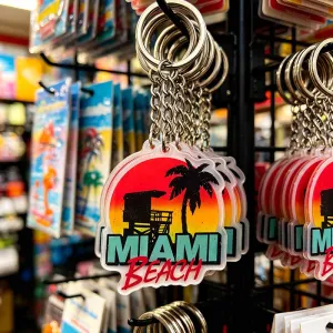 Stylish Sunset Miami Acrylic Keychain Jewelry Keychain