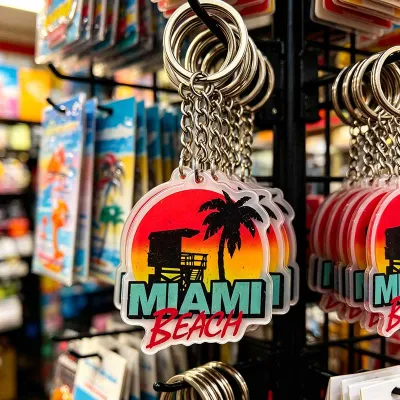 Stylish Sunset Miami Acrylic Keychain Jewelry Keychain