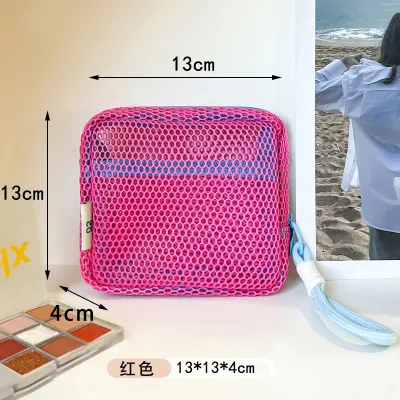 Fashion Casual Dopamine Mini Mesh Travel Cosmetics Storage Bag