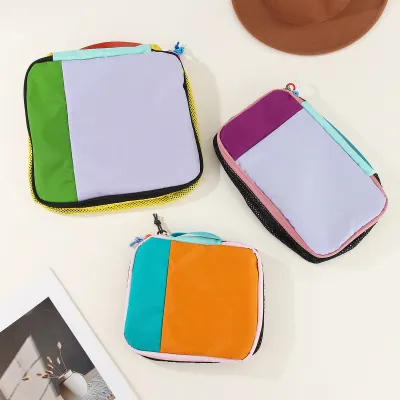 Fashion Casual Multicolor Dopamine Zipper Makeup Storage Bag Three-Piece Set
