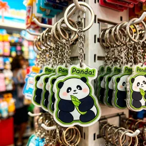 Cute Panda Acrylic Keychain Jewelry Keychains