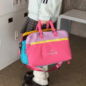 Dopamine Large Capacity Dry Wet Separate Storage Travel Luggage Bag Oxford Cloth Color Blocking Unisex