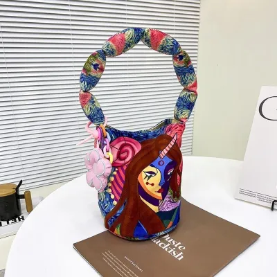 Fashion Casual Cartoon Canvas Large Capacity Shoulder Bag