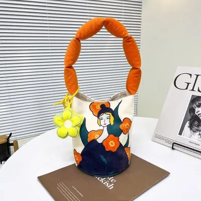 Fashion Casual Cartoon Canvas Large Capacity Shoulder Bag