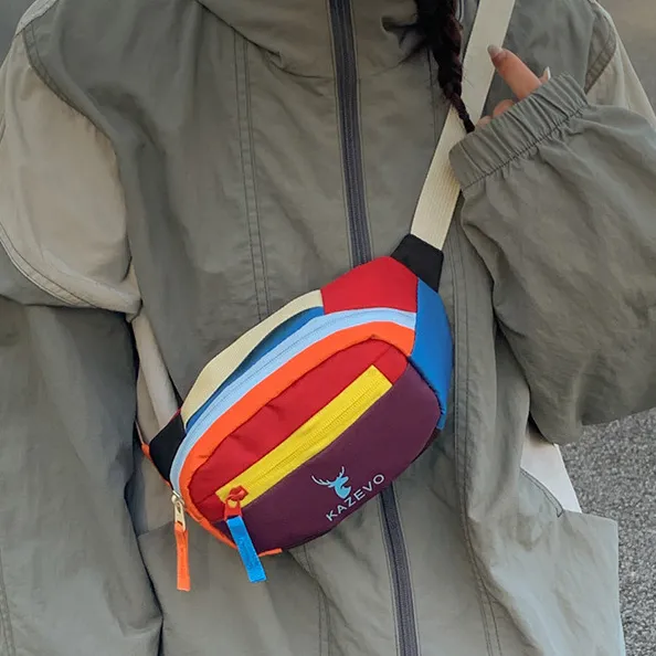 Fashion Casual Dopamine Color Running Sports Nylon Crossbody Bag