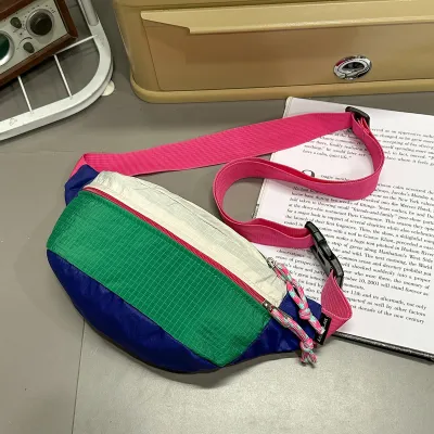 Fashion Casual Dopamine Color Sports Crossbody Bag Nylon Soft