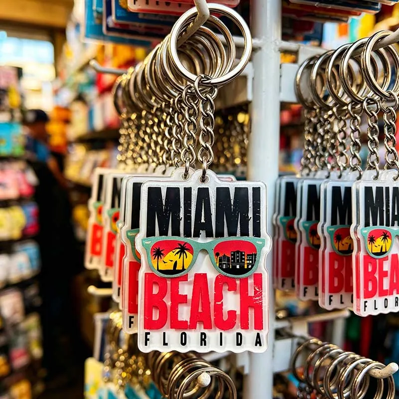 Stylish Sunglasses Miami Acrylic Keychain