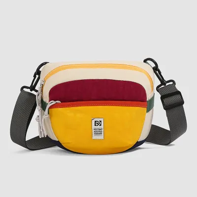 Fashion Casual Dopamine Contrast Color Nylon Crossbody Bag