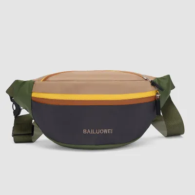 Fashion Casual Dopamine Color Portable Nylon Crossbody Bag with Zipper