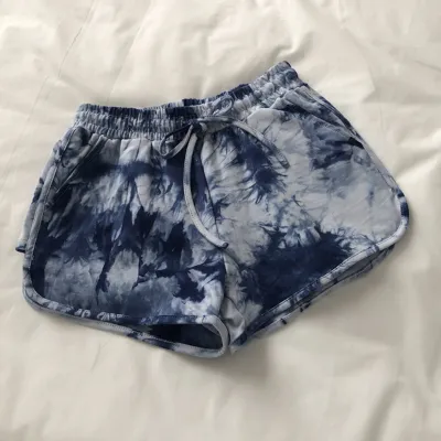 Women Fashion Casual Summer Tie-Dye Loose Wide Leg Shorts