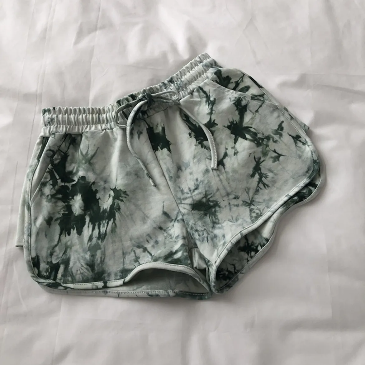 Women Fashion Casual Summer Tie-Dye Loose Wide Leg Shorts