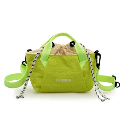 Fashion Casual Dopamine Waterproof Nylon Drawstring Crossbody Bag