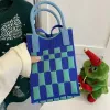Phone Bag Checkered Pattern [Blue] Upgraded With Buckle
