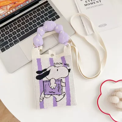Women Fashion Casual Knitted Dopamine Color-Block Crossbody Bag