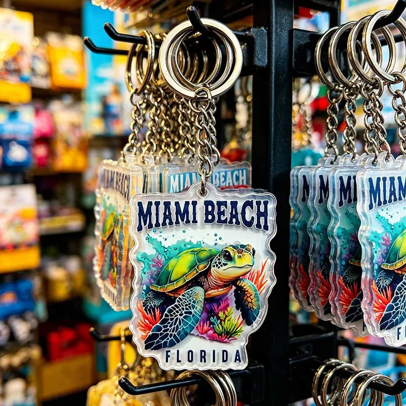 Stylish Turtle Miami Acrylic Keychain Jewelry Keychains