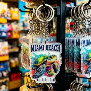 Stylish Turtle Miami Acrylic Keychain Jewelry Keychains
