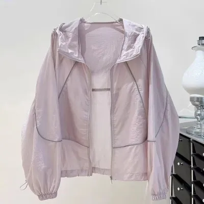 Women Fashion Casual Summer Solid Color Thin UPF 50+ Sun Protection Clothing
