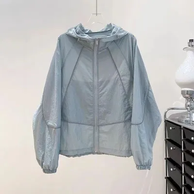 Women Fashion Casual Summer Solid Color Thin UPF 50+ Sun Protection Clothing