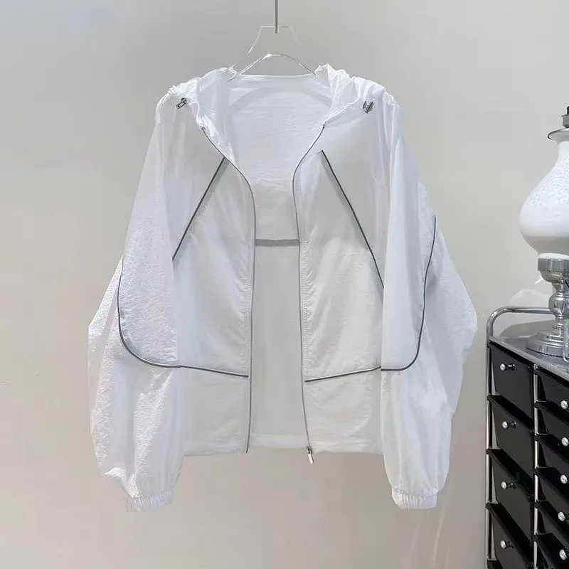 Women Fashion Casual Summer Solid Color Thin UPF 50+ Sun Protection Clothing