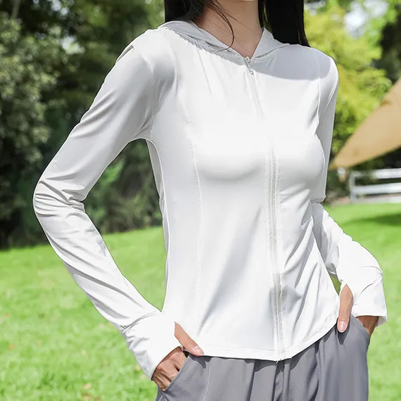 Women Fashion Casual Summer Solid Color Ice-Sensitive Quick-Drying Slim-Fit UPF 50+ Sun Protection Clothing