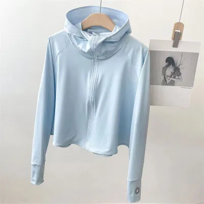 Women Fashion Casual Summer Solid Color Ice Silk Breathable UPF 50+ Sun Protection Clothing