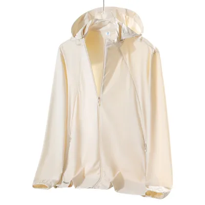 Men Fashion Casual Summer Solid Color Thin Breathable Quick-Drying UPF 50+ Sun Protection Clothing