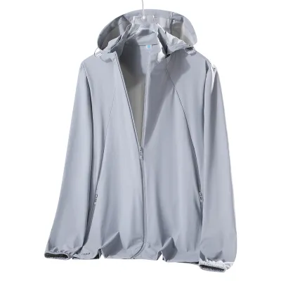Men Fashion Casual Summer Solid Color Thin Breathable Quick-Drying UPF 50+ Sun Protection Clothing