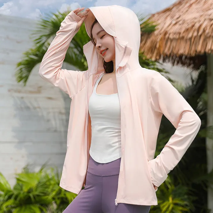 Women Fashion Casual Summer Solid Color Ice-Sensitive Breathable UPF 50+ Sun Protection Clothing