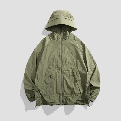 Fashion Causal Summer Solid Color Quick-Drying Ice-Feeling Loose UPF 50+ Sun Protection Clothing