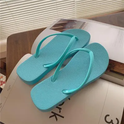 Women Fashion Casual Solid Color Flat Flip-Flops Slippers