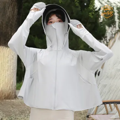 Women Fashion Casual Summer Solid Color Breathable Ice Silk Short UPF 50+ Sun Protection Clothing