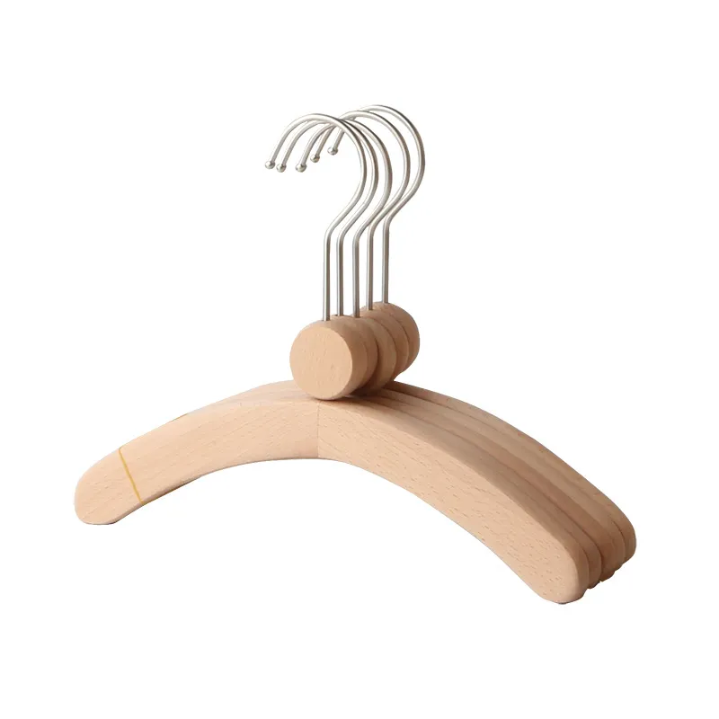 Kids Solid Wood Baby Hanger - Modern Minimalist for Infant Toddler to 3 Years Old, Natural Wood, Pack of 100