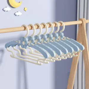 Fashion Seamless Non-Slip Thickened Extendable Plastic Baby Hanger 10pcs/Set