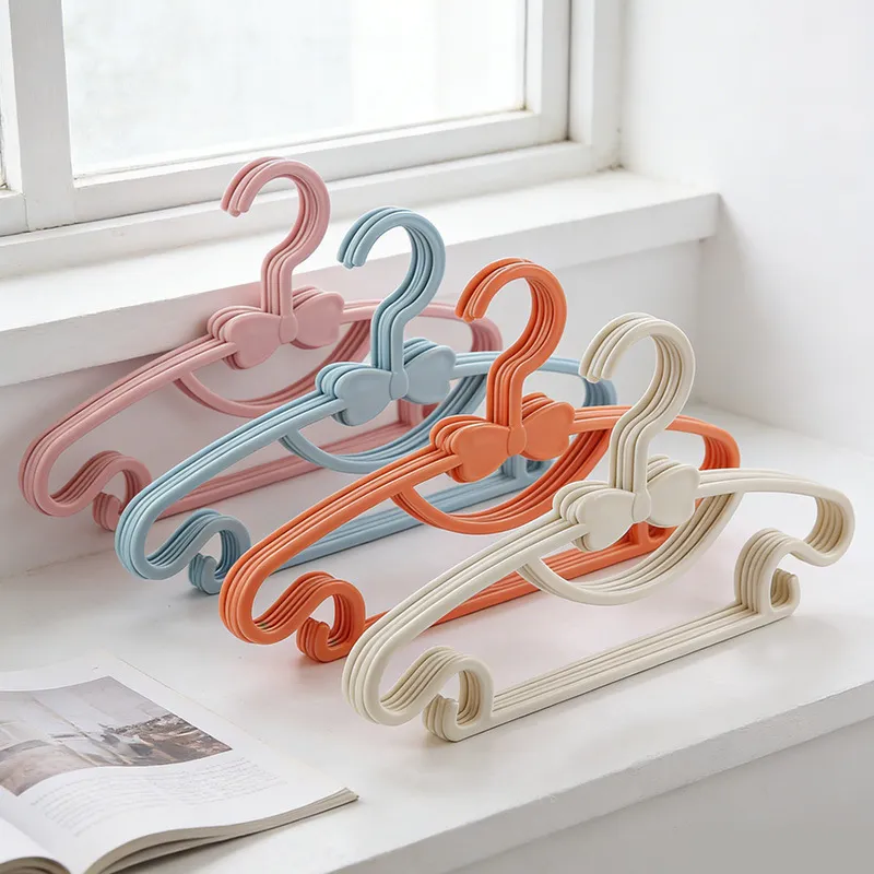 Fashion Solid Color Plastic Bowknot Baby Hanger 10pcs/Set
