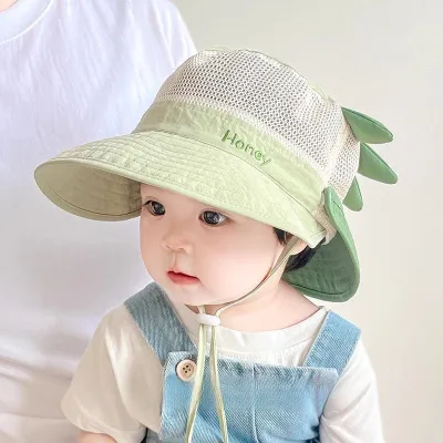 Kids Baby Boys And Girls Fashion Casual Wide Brim Detachable Shawl UPF 50+ Sun Protection Hat