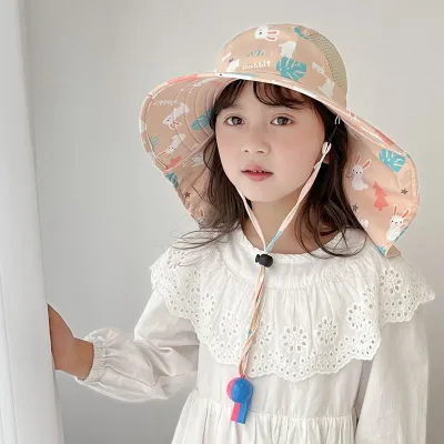 Kids Boys And Girls Fashion Cute Summer Thin Large Brim UPF 50+ Sun Protection Hat