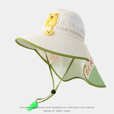 Kids Boys Girls Fashion Letter Print Big Brim UPF 50+ Sun Protection Hat