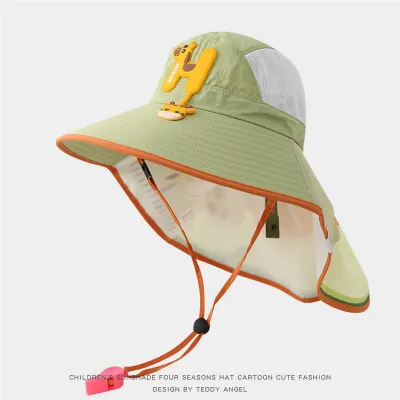 Kids Boys Girls Fashion Letter Print Big Brim UPF 50+ Sun Protection Hat