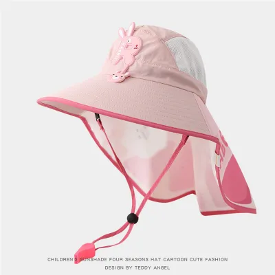 Kids Boys Girls Fashion Letter Print Big Brim UPF 50+ Sun Protection Hat