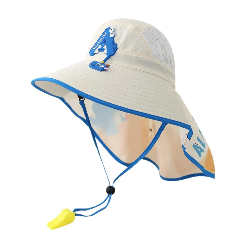 Kids Boys Girls Fashion Letter Print Big Brim UPF 50+ Sun Protection Hat