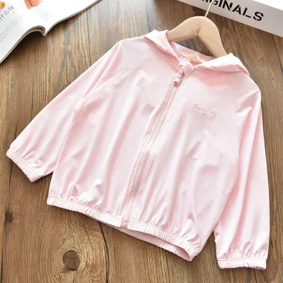 Kids Boys And Girls Fashion Casual Summer Solid Color Ice Silk UPF 50+ Sun Protection Coat